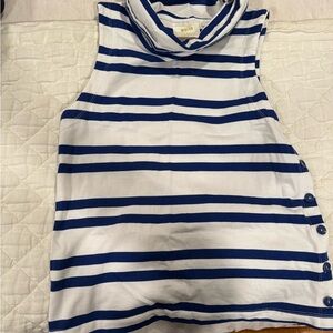 Anthropologie Blue and White Striped Sleeveless Top